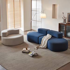 Compras en el Extranjero, Muebles de Alquiler a Bajo Precio, Calidad Garantizada, Sofá Grande de Franela Azul, Muestras Gratis con Envío Gratuito - Product Image 4