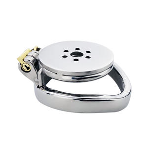 Frrk Pannenkoek Kuisheidskooi Met Ingebouwde Slot Metalen Penis Ringen Roestvrij Staal Bdsm Volwassenen Seksspeeltjes Erotische Intieme Producten - Product Image 2