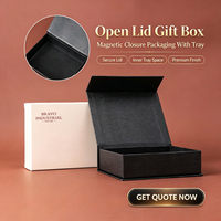 Boîte rigide magnétique de luxe en cuir écologique Bravo Packaging, texture cuir, logo personnalisé, faible MOQ, boîte en papier enfichable pour cadeaux - Solution tout-en-un