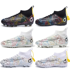 Chaussures de football pour hommes, tige synthétique, doublure en mesh, semelle extérieure en caoutchouc, semelle intermédiaire en EVA, crampons TF, chaussures de football d'entraînement d'été - Product Image 5
