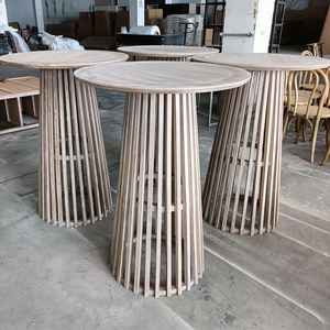 طاولة خشبية بتصميم جديد شريط لحفلات الزفاف Renatl طاولة خشبية مستديرة مضلطة - Product Image 5