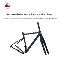 Cuadro de Bicicleta de Carretera y Gravel SPIRITX Ultraligero de Aleación con Cableado Interno Completo, Freno de Disco, 700C, Horquilla de Fibra de Carbono Negra, Hecho en China