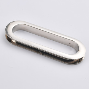 Anillo de hebilla metálico ovalado plano de aleación de zinc plateado para bolsos y ropa - Product Image 4