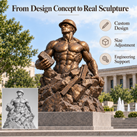 Sculpture de bronzier sur mesure grandeur nature, finition antique artisanale, pour mémoriaux, places publiques, musées, art public, durable