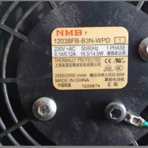 NMB 12038FB-B3N-WPD <b>AC</b> Motor 230V 16.5/14.5W 1 Phase Thermally Protected Industrial <b>Fan</b> - Product Image 1