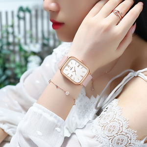 Reloj de Pulsera NIBOSI 2562 para Mujer, Diseño Simple y Moderno, Esfera Cuadrada, Correa de Silicona, Reloj de Cuarzo, Personalizable con Logotipo - Product Image 5