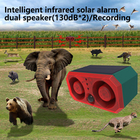 Répulsif d'animaux à détecteur de mouvement à haut niveau sonore, alimenté par énergie solaire, en ABS, avec 13 voix intégrées, étanche, écologique, pour protéger les cultures et les jardins