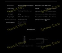Trípode para Proyector Xiaomi Redmi, 163/188/213 mm, Tres Niveles Ajustables, Inclinación Máxima 20° °   Gira 360° °   Soporte para Proyector Horizontal
