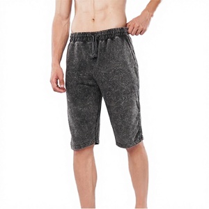 Shorts Homme Personnalisés Vintage Sportifs Effet Délavé à l'Acide Taille Élastique Séchage Rapide Coton Respirant Teinture Solaire Motif Uni Impression en Relief - Product Image 1