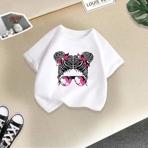Thời Trang Giá Rẻ 2024 Cô Gái Ngắn Tay Áo T-Shirt Trẻ Em Mới 'Quần Áo Hàng Đầu Bé Giản Dị Toddler Trẻ Em Quần Áo T-Shirt - Product Image 4
