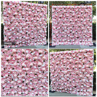 Mur de fleurs artificielles de luxe en roses et hortensias blancs purs pour la décoration intérieure de mariages, d'agréments nuptiaux et de toiles de fond d'événements