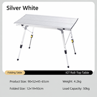 Table de camping pliante en aluminium, hauteur réglable, portable, directement de l'usine, pour la randonnée, le pique-nique, le jardin, la plage, les voyages, l'extérieur