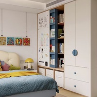 Armoire Moderne en Bois Massif pour Enfants, Grande Capacité, Design Démontable, Rangement Gain de Place pour Garçons et Filles, Garantie 5 Ans