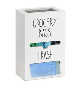 Grocery Bag Dispenser Wooden garbage bag dispenser holder, grocery bag storage organizer Kitchen, home and kitchen organizations