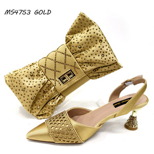 Conjunto de Sandalias y Bolsos de Moda al por Mayor, Última Moda, Sandalias y Bolsos de Lujo Color <span class=keywords><strong>Fucsia</strong></span>, Conjunto de Bolso y Sandalias a Juego - Product Image 4