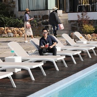 Fauteuil de soleil en rotin PP réglable, 50 pièces, chaise longue d'extérieur pour plage