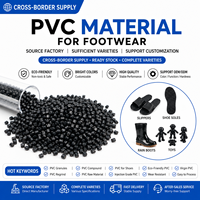 Granul Senyawa PVC Hitam Mengkilap untuk Sol Sepatu 8 Garis, Grade A505 untuk Injeksi Lunak, Sumber 30 Tahun