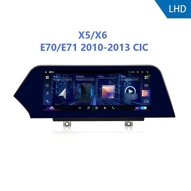Lucnavi 12.3" Blade Screen for BMW X5 X6 E70 E71 2010-2013 1920x720 HD Android 13 GPS Multimedia Wireless CarPlay 4G LTE