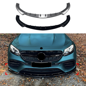 Mercedes-Benz E-Class W213 Front Bumper Lip Spoiler Piano Black Carbon Fiber Matte Finish Tuning Style AMP-Z - Product Image 4