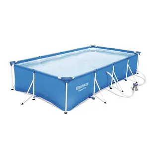 Оптовая продажа, популярный портативный ПВХ-бассейн, прямоугольный надувной бассейн со стальной рамой