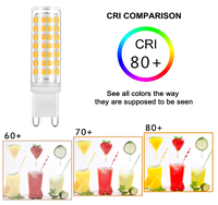 Ampoule LED G9 en céramique à filament de cristal dimmable 5W, 100V 110V 120V 220V 230V 240V, vente en gros d'usine