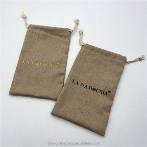 Tùy chỉnh tái chế Nâu Linen túi bông Dây Kéo Túi hữu cơ nhỏ bông Linen chăm sóc da lưu trữ bụi <span class=keywords><strong>Pouch</strong></span> Túi - Product Image 4