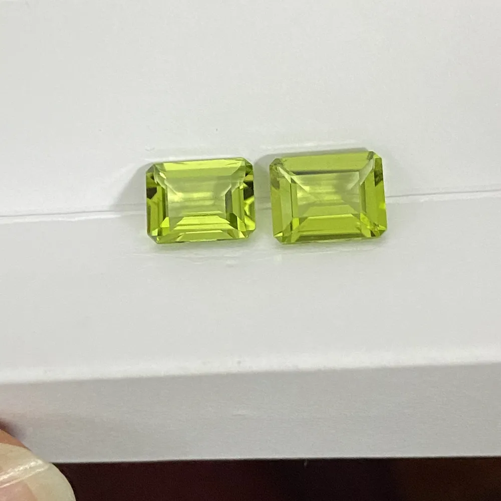 HQ gemas Original de China una calidad Octágono corte 7X9mm 2 quilates suelto Natural peridoto piedra anillo de