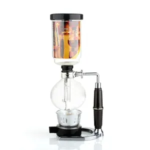 3 Cups Manual Syphon Coffee Maker Pot Hand Glass Vacuum Coffee Maker Brewer Heat Resistant Siphon Coffee Machine Filter