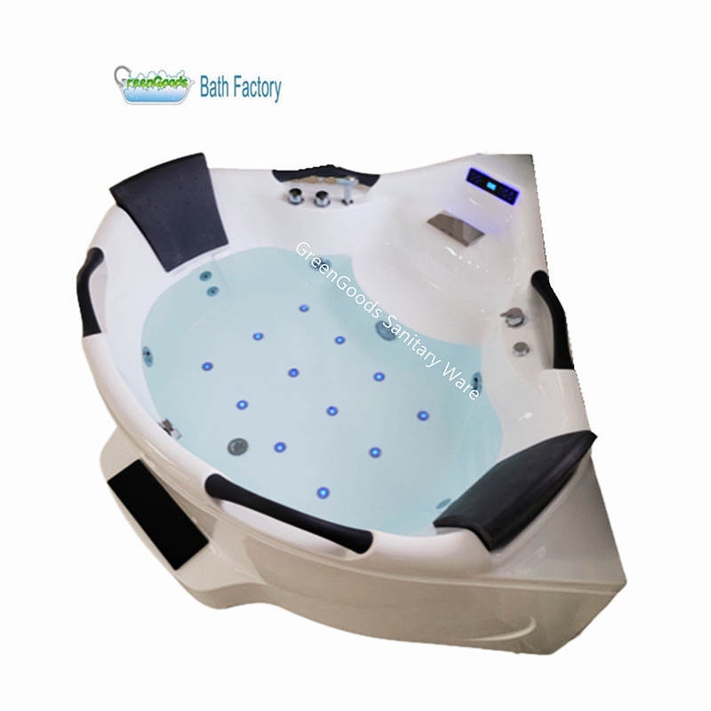 Offre Spéciale Classique Conception 2 personne Coin À Jets De Massage Acrylique Baignoire À Remous Et Air Bubble Baignoires