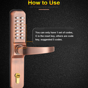 Không thấm nước Đôi Mã khóa Kẽm hợp kim Bàn phím kết hợp khóa đu hàng rào vườn cổng bên ngoài đường phố khóa cửa - Product Image 3