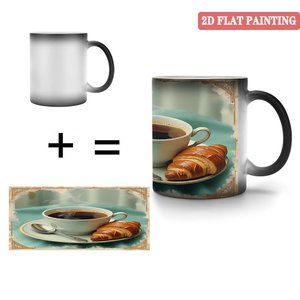 Matte Finish Frosted Black <b>Magic</b> <b>Cup</b> 11oz Ceramic Heat Activated Mug - Product Image 4