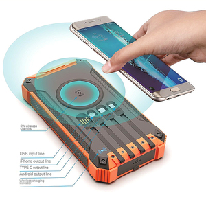 Cargador inalámbrico Fuente <span class=keywords><strong>de</strong></span> alimentación portátil solar 20000mAh Teléfono móvil al aire libre con Banco <span class=keywords><strong>de</strong></span> cables - Product Image 3