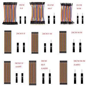 Conectores de <span class=keywords><strong>Cable</strong></span> DuPont - <span class=keywords><strong>Cable</strong></span> Plano Codificado por Colores Hembra-Hembra/<span class=keywords><strong>Macho</strong></span>-<span class=keywords><strong>Macho</strong></span>/<span class=keywords><strong>Macho</strong></span>-Hembra de 40 Pines, Longitudes de 10/20/30/40 cm para - Product Image 1