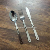 Nouveau design en acier inoxydable ensemble de couverts couteau fourchette et cuillère ensemble de voyage ustensiles de camping vaisselle couverts
