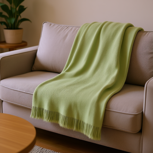 ผ้าห่มอะคริลิกถักนิตติ้ง สีเขียว นุ่มสบาย รูปทรงสี่เหลี่ยมผืนผ้า สำหรับคลุมเตียง โซฟา ห้องนั่งเล่น ใช้ได้ทุกฤดู ตกแต่งได้ - Product Image 2