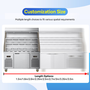 Tủ trưng bày Malatang bằng thép không gỉ, làm lạnh trực tiếp, hai nhiệt độ, dùng cho nhà hàng lẩu. - Product Image 4