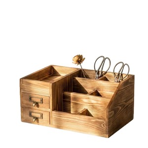 Wooden Storage <b>Box</b> With Drawers And Compartments For Jewelry Organization Natural Wood Color - Product Image 1
