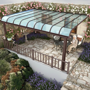 Auvent en alliage d'aluminium longue durée de vie, toit en polycarbonate, résistant aux intempéries, montage facile, <span class=keywords><strong>abri</strong></span> pour la maison, l'hôtel, le bureau - Product Image 1