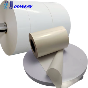 Rollo de Etiquetas Jumbo de Película BOPP Transparente Autoadhesiva Impermeable de Doble Cara, Holográfica Plateada Blanca para Agua Mineral - Product Image 1