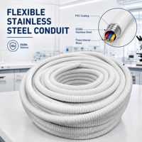 Tuyau flexible en acier inoxydable recouvert de PVC, conduit électrique corrugué pour machines lourdes, OEM ODM