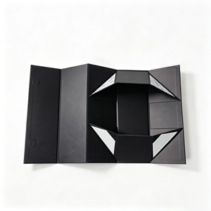 Manufacturer-Sourced Custom One-Piece Oversized Folding Gift <b>Box</b> Pure Black with Full Magnet for Candles Logo Hot Stamping - Product Image 1