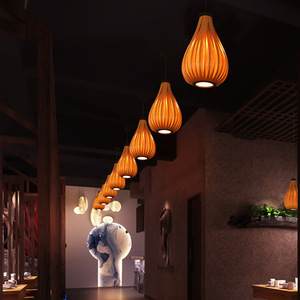 [Core Product Name] Wooden Veneer Chandelier Round Led <b>Light</b> For Restaurant Cafe Tea Room <b>Dining</b> Table Lighting E27 Switch - Product Image 4