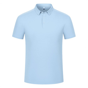 Camiseta Polo Promocional de Manga Corta, Color Sólido, Fibra de Poliéster, Azul Glaciar, para Uso Diario - Product Image 1