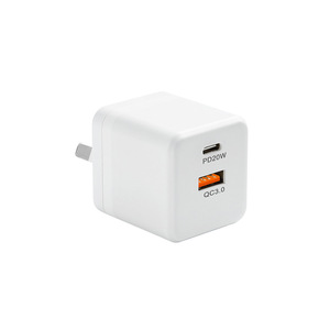 Adaptateur de charge rapide double <span class=keywords><strong>USB</strong></span> <span class=keywords><strong>standard</strong></span> australien 20W QC3.0 Compatible chargeur de téléphone portable tablette ventilateur casque universel Saa - Product Image 1