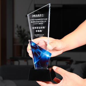 Thanh lịch tinh thể trong suốt Trophy giải thưởng mảng bám sản xuất in màu kỹ thuật UV in ấn cho triển lãm thương mại Quà Tặng - Product Image 4