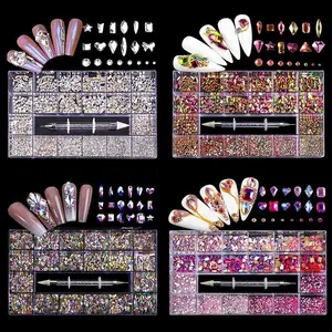 Strass pour ongles, accessoires de décoration professionnelle, 24 tailles