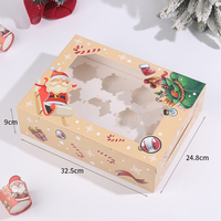 Boîtes à Gâteaux de Noël en Gros, Boîtes à Pâtisserie Transparentes pour Muffins et Cupcakes, Boîtes à Cupcakes à 4, 6 ou 12 Cavités avec Fenêtre