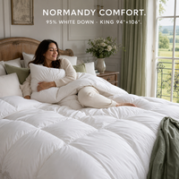 Couette d'hiver extra chaude 95% duvet d'oie, taille King, matelassée en boîte, en coton anti-duvet, épaisse, vente en gros