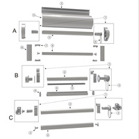 Persianas Enrollables al por Mayor, Cortinas, Rieles, Tubo Inferior de Aluminio para Mini Persianas Enrollables