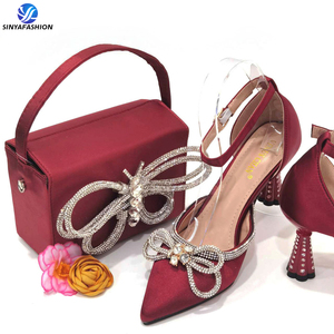 Sinya Vendita Calda <span class=keywords><strong>2023</strong></span> Set di Scarpe e Borse da Sposa per Donne con Pietre Scarpe Italiane di Alta Qualità per Signore con Borsa Abbinata - Product Image 3